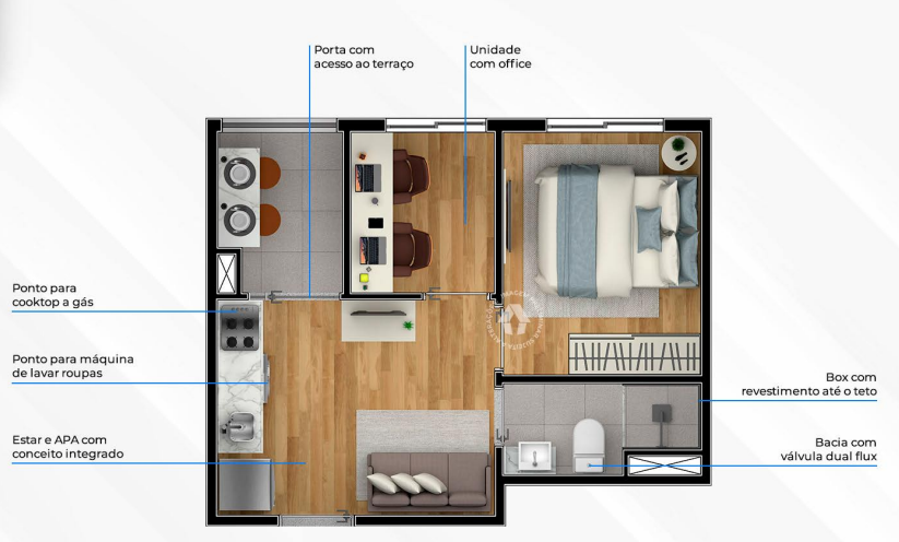 Apartamento à venda com 29m², 2 quartos sem vaga - 29