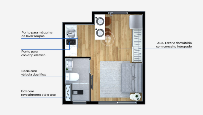 Apartamento à venda com 17m², 0 quartos sem vaga - 18