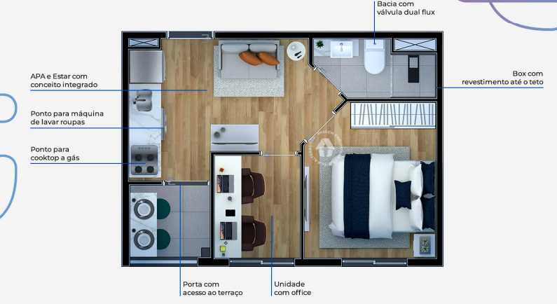 Studio à venda com 26m², 1 quarto sem vaga - 18