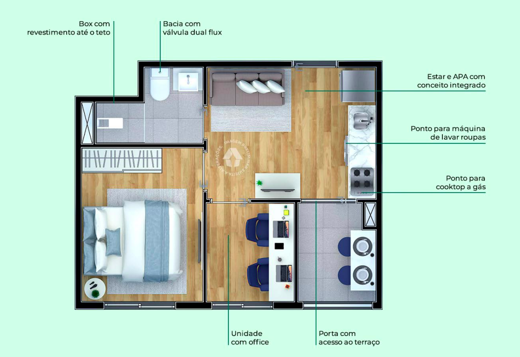 Apartamento à venda com 28m², 1 quarto sem vaga - 31