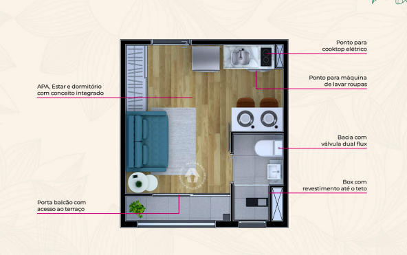 Studio à venda com 17m², 0 quartos sem vaga - 23