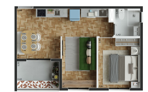 Apartamento à venda com 35m², 2 quartos sem vaga - 27