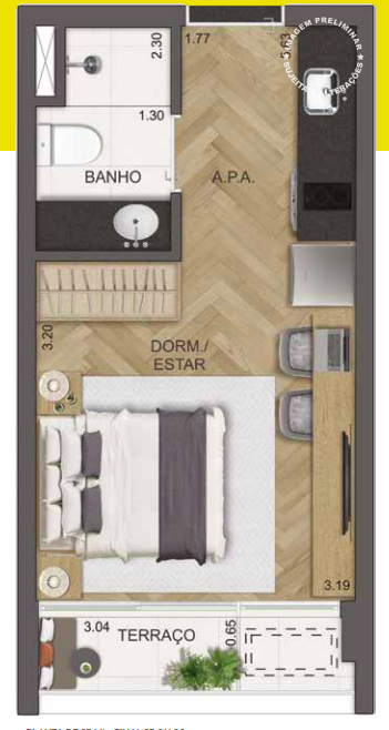 Studio à venda com 23m², 0 quartos sem vaga - 25