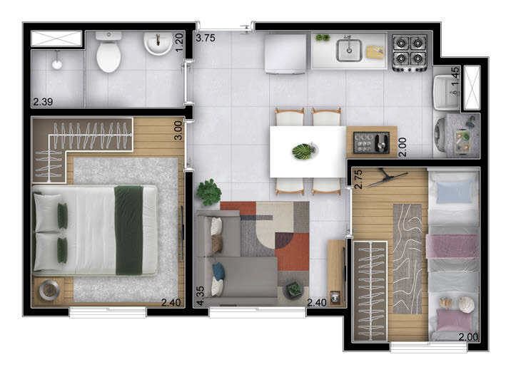 Apartamento à venda com 33m², 2 quartos sem vaga - 21