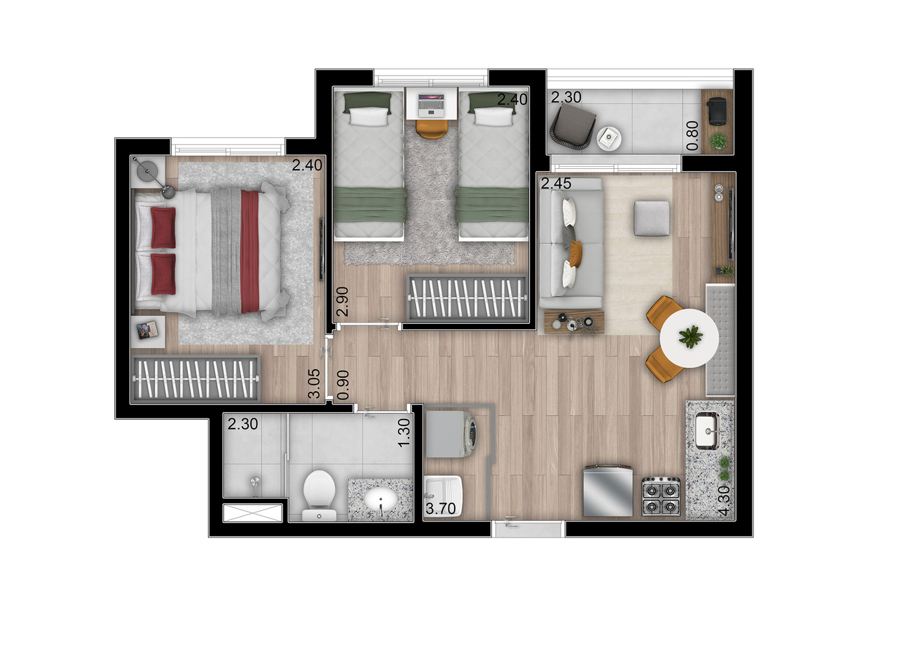 Apartamento à venda com 40m², 2 quartos sem vaga - 11