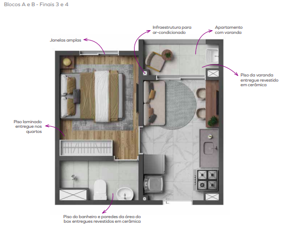 Apartamento à venda com 25m², 1 quarto sem vaga - 18