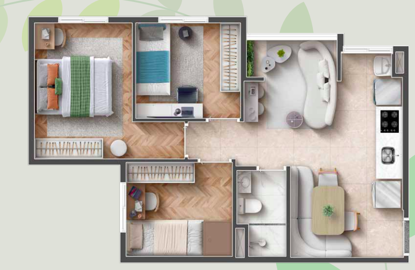 Apartamento à venda com 48m², 3 quartos com vaga - 16
