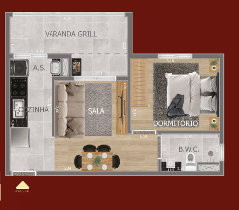 Apartamento à venda com 40m², 1 quarto com vaga - 11