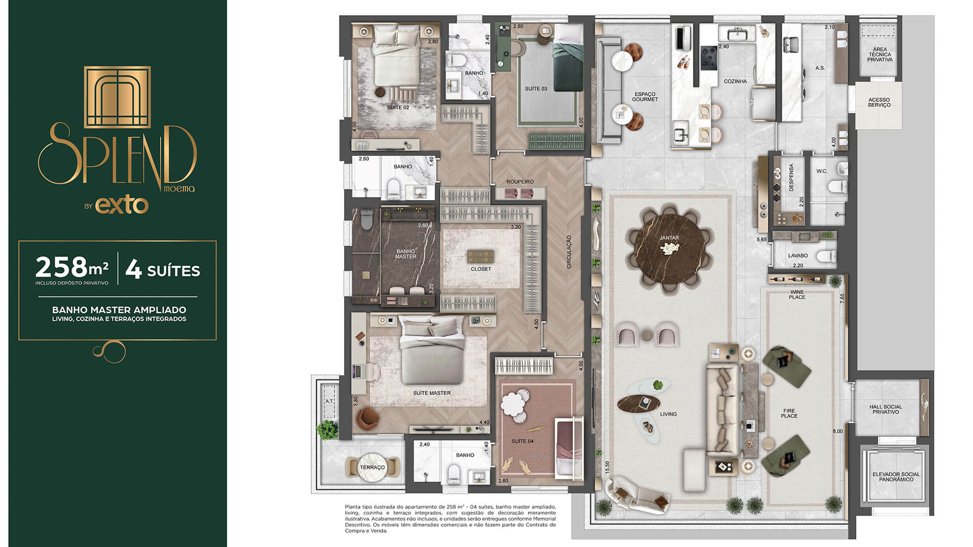 Apartamento à venda com 258m², 4 quartos com vaga - 23