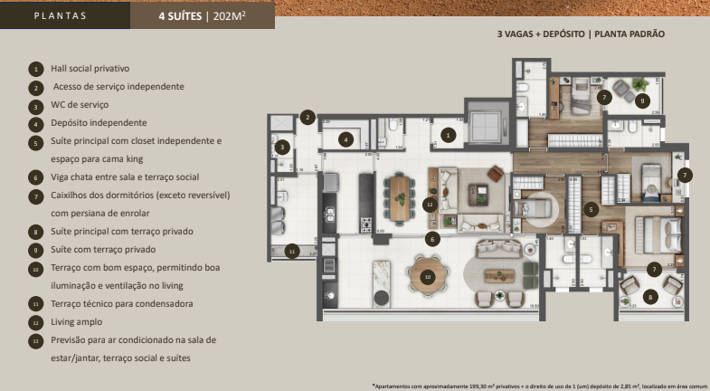 Apartamento à venda com 202m², 4 quartos com vaga - 14