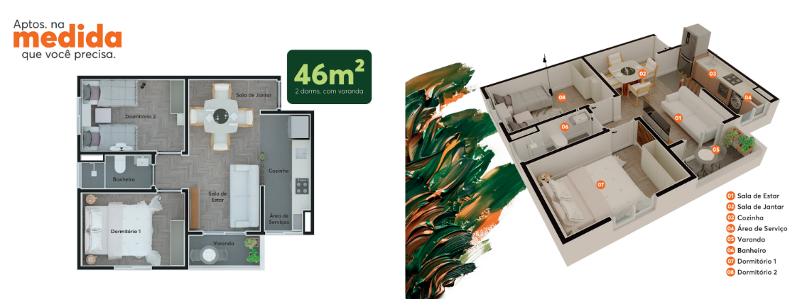 Apartamento à venda com 46m², 2 quartos sem vaga - 20