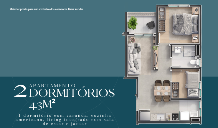 Apartamento à venda com 43m², 2 quartos com vaga - 9