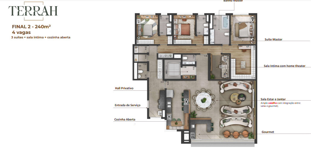 Apartamento à venda com 240m², 3 quartos com vaga - 16