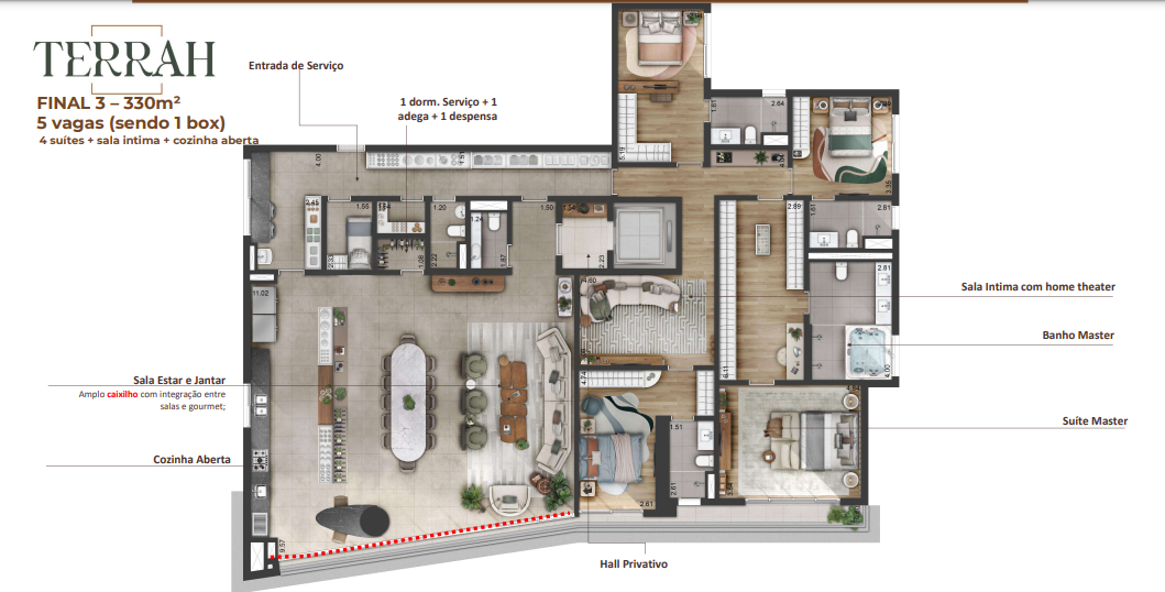 Apartamento à venda com 330m², 4 quartos com vaga - 16