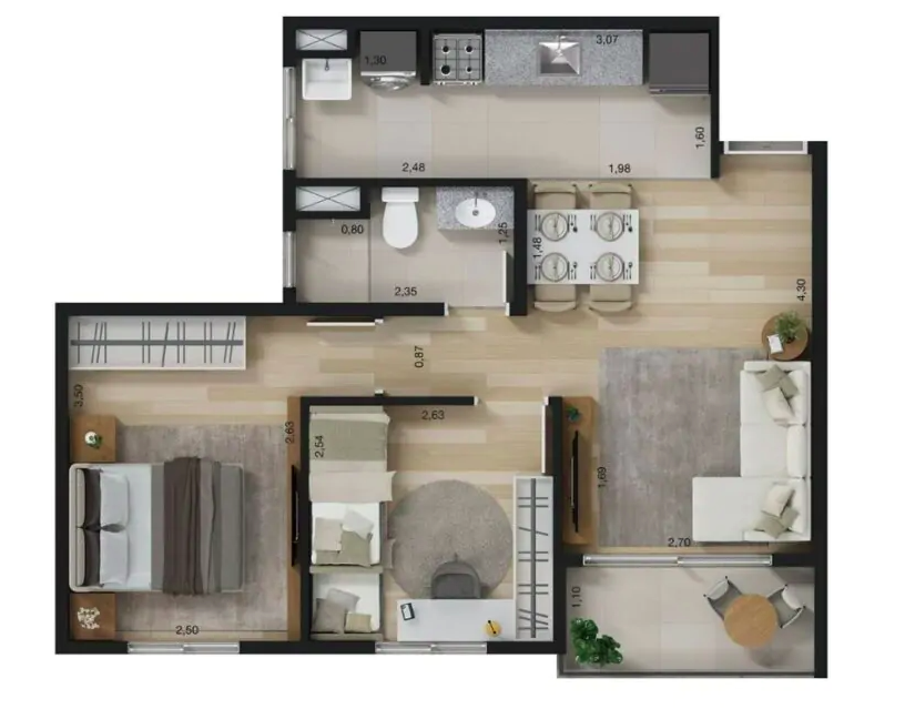 Apartamento à venda com 47m², 2 quartos com vaga - 12