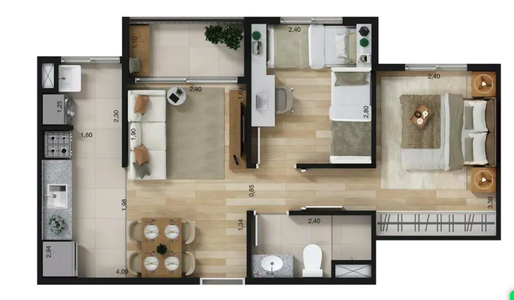 Apartamento à venda com 43m², 2 quartos com vaga - 12