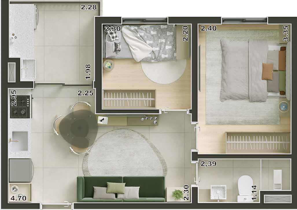 Apartamento à venda com 37m², 2 quartos sem vaga - 24