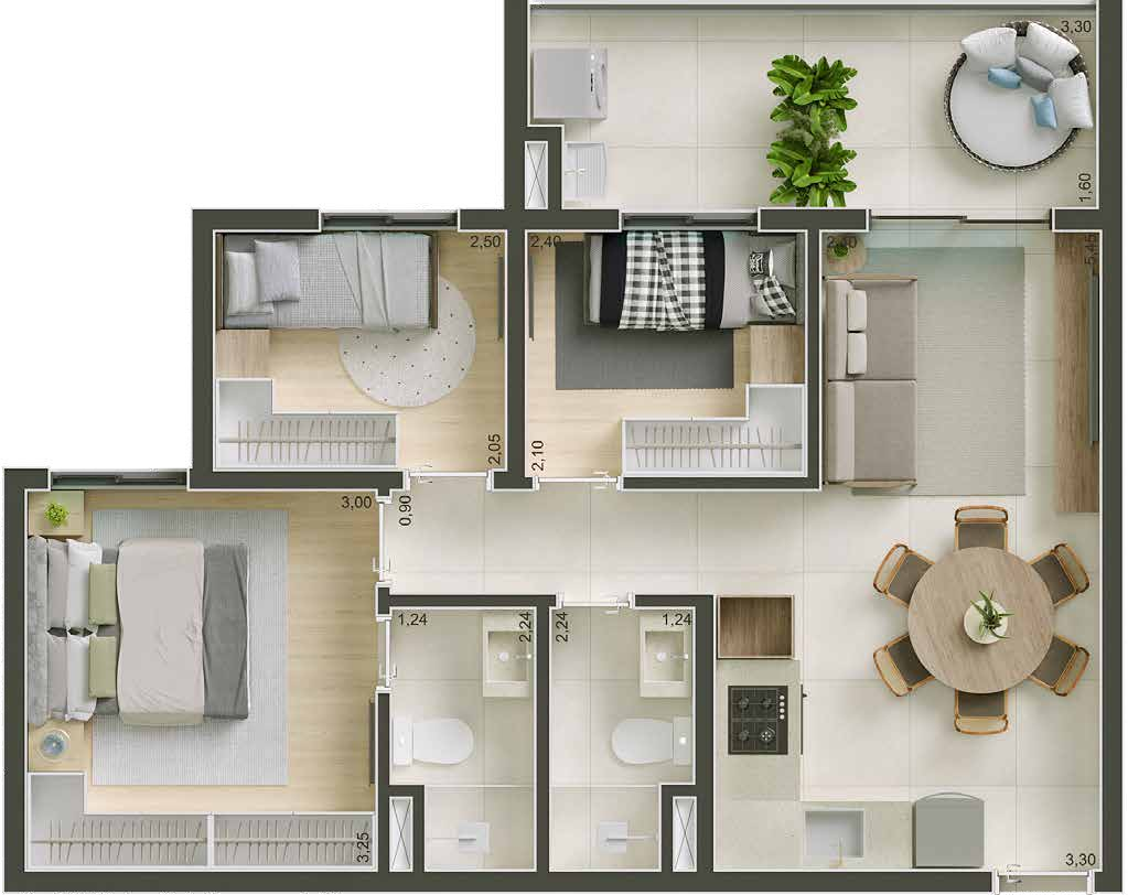 Apartamento à venda com 59m², 3 quartos com vaga - 24