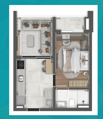 Apartamento à venda com 34m², 1 quarto com vaga - 27