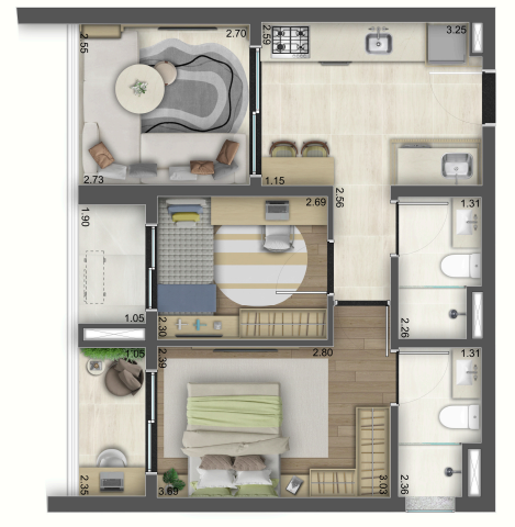 Apartamento à venda com 50m², 2 quartos com vaga - 27