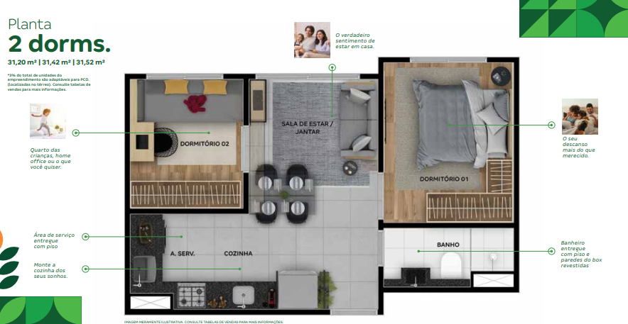 Apartamento à venda com 31m², 2 quartos com vaga - 15