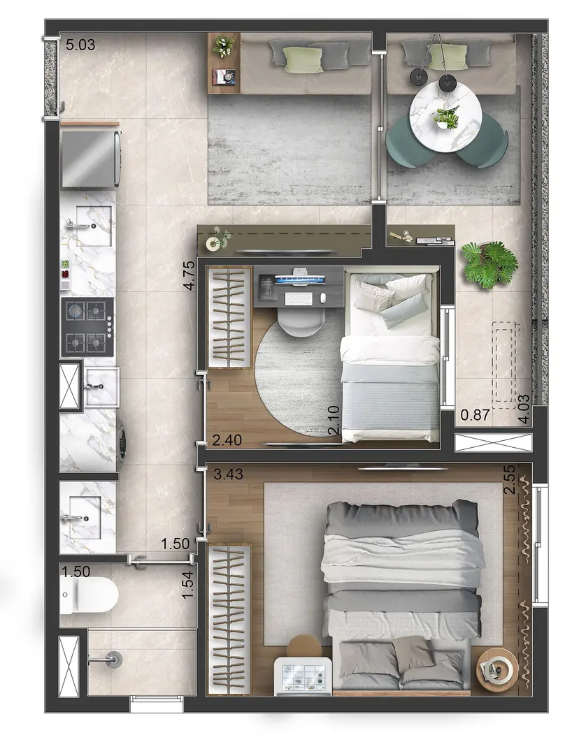 Apartamento à venda com 40m², 2 quartos sem vaga - 21