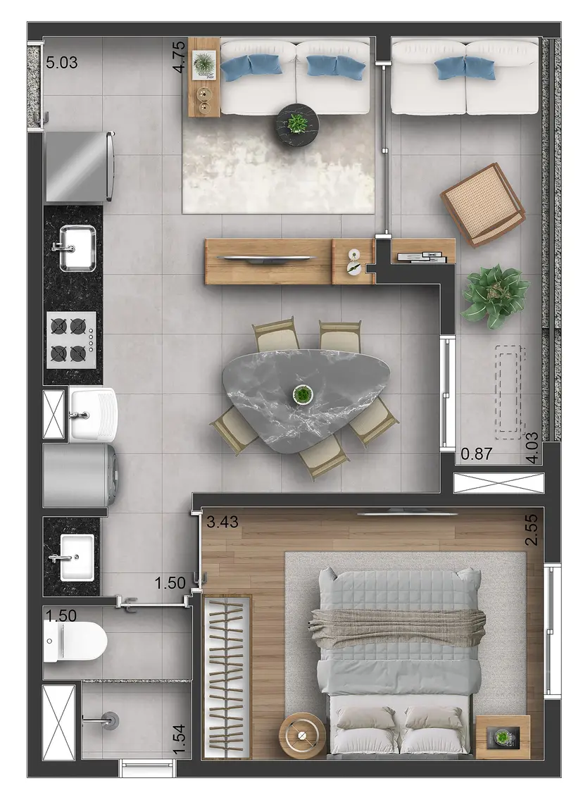 Apartamento à venda com 40m², 2 quartos sem vaga - 22