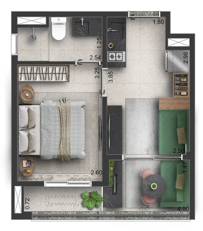 Apartamento à venda com 30m², 1 quarto sem vaga - 21