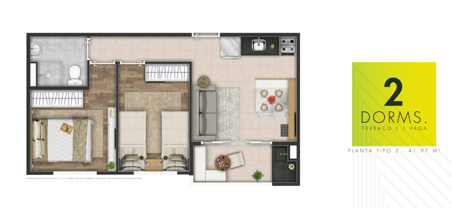 Apartamento à venda com 41m², 2 quartos com vaga - 19