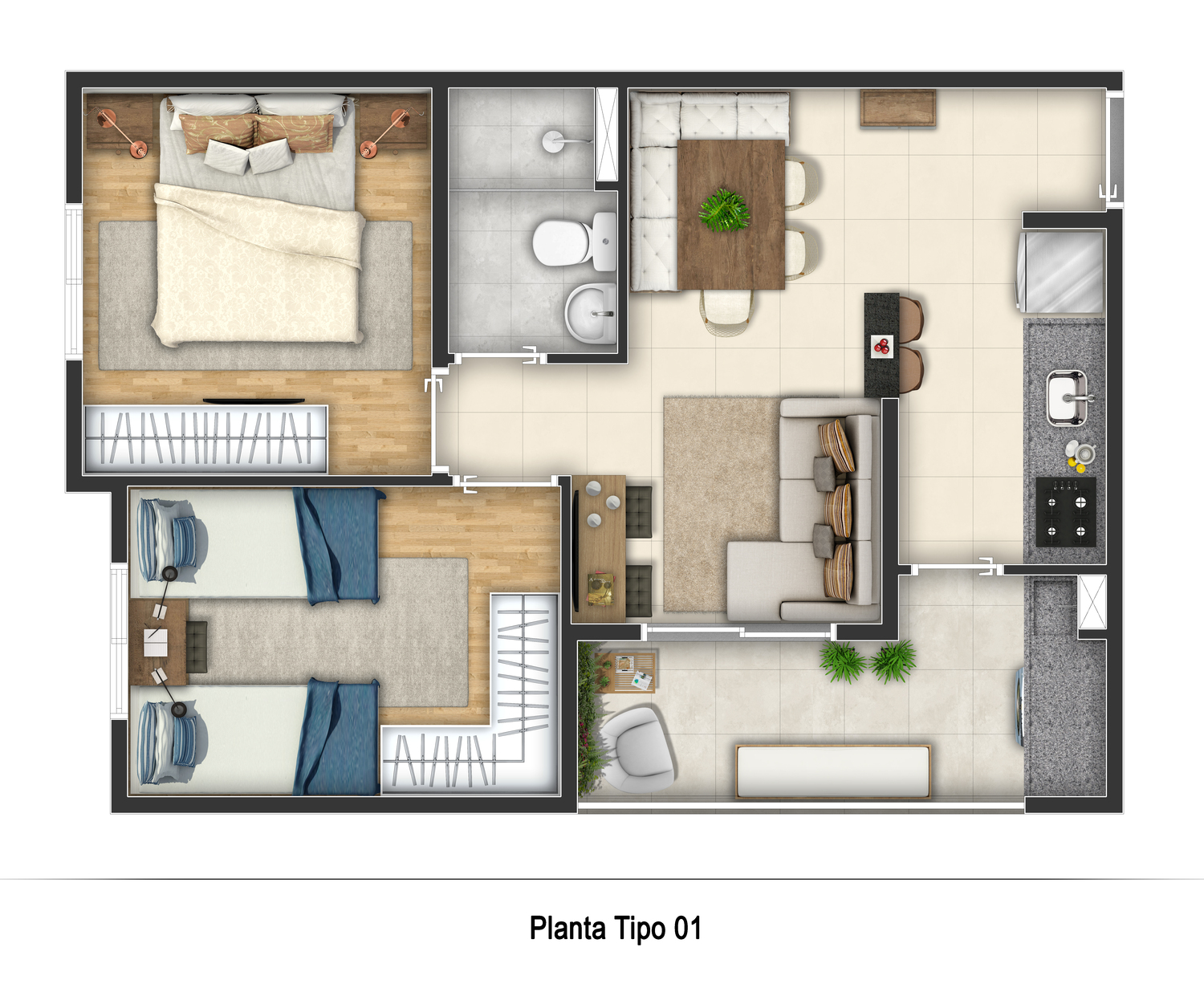 Apartamento à venda com 45m², 2 quartos com vaga - 24