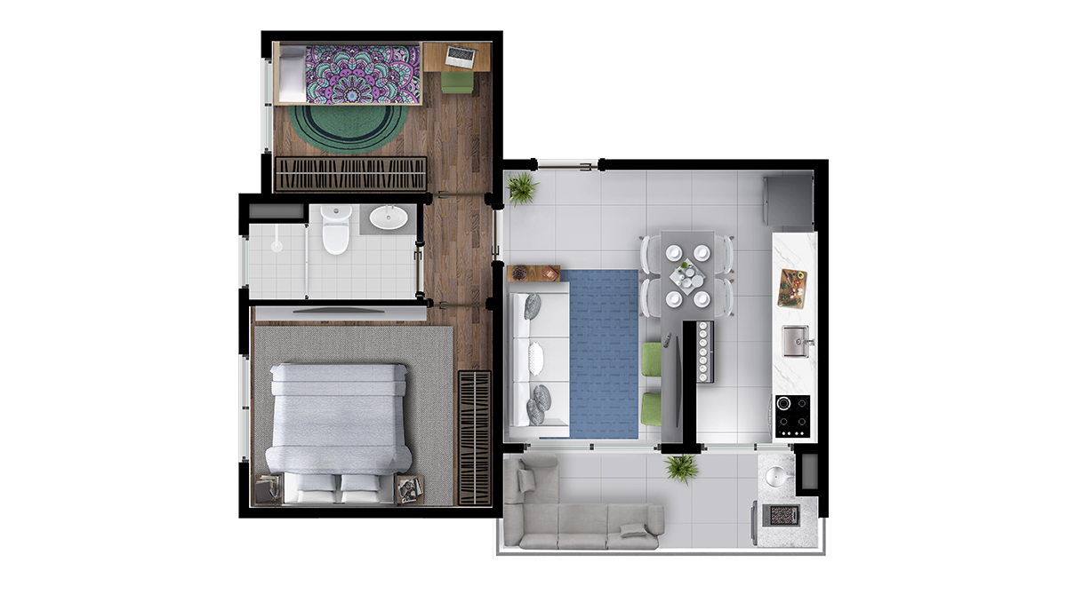 Apartamento à venda com 59m², 2 quartos sem vaga - 28