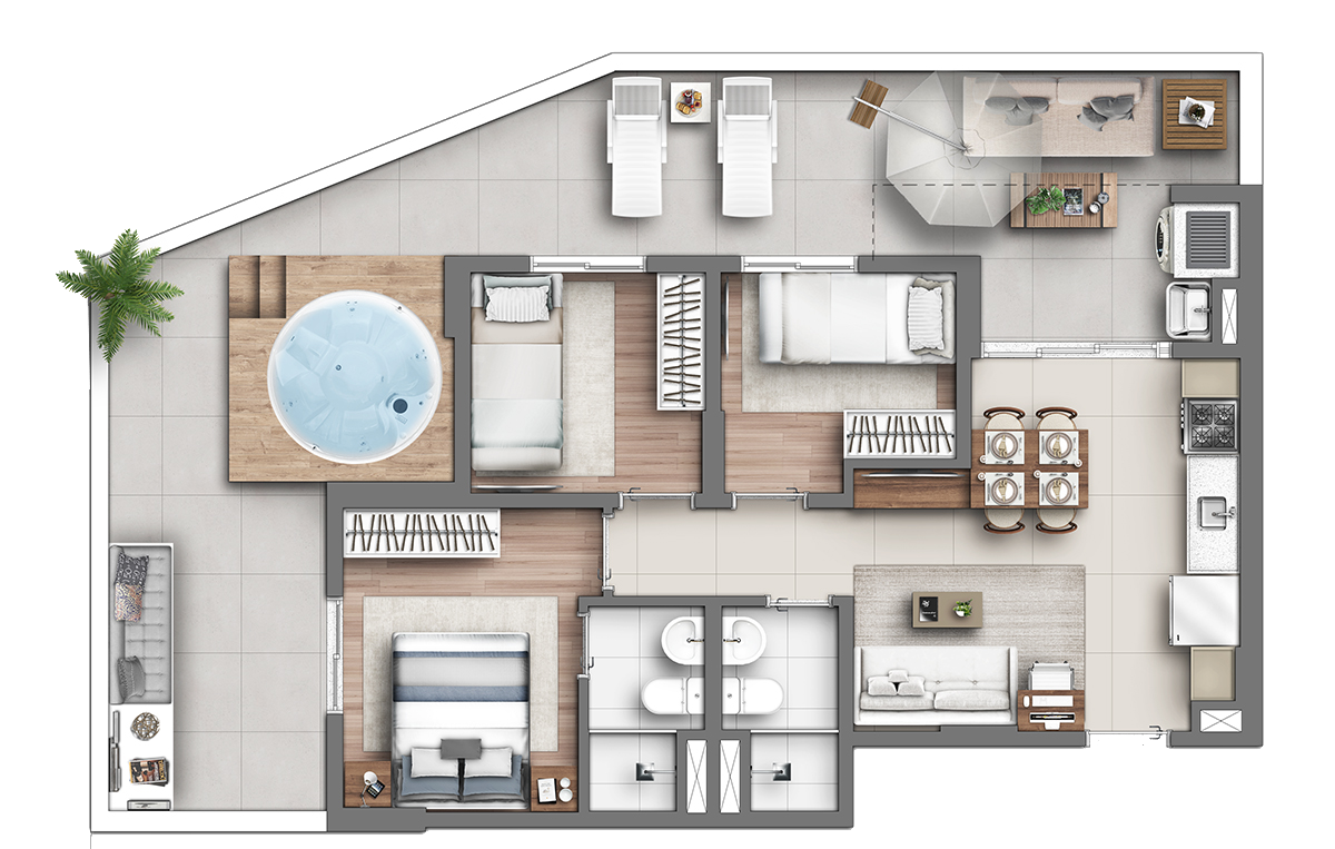 Apartamento à venda com 82m², 3 quartos com vaga - 26