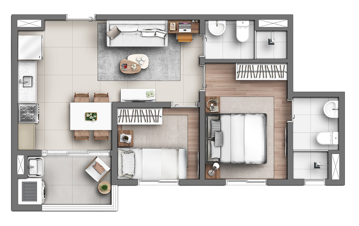 Apartamento à venda com 45m², 2 quartos com vaga - 26