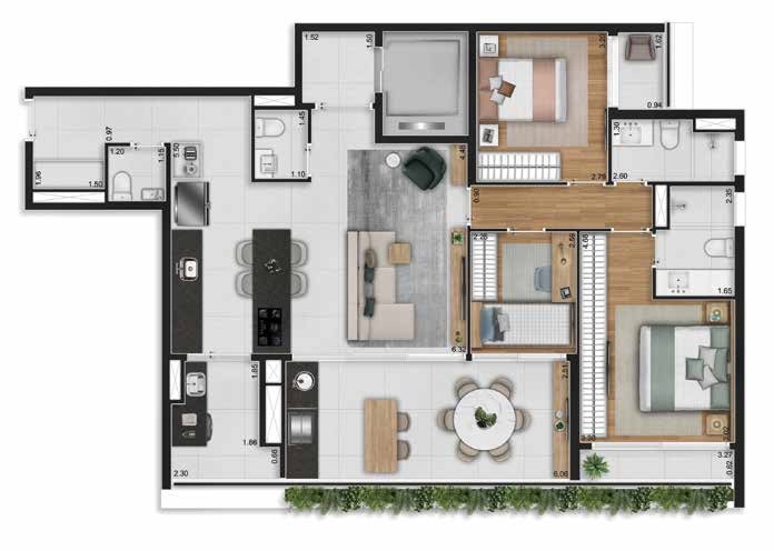Apartamento à venda com 124m², 3 quartos com vaga - 24