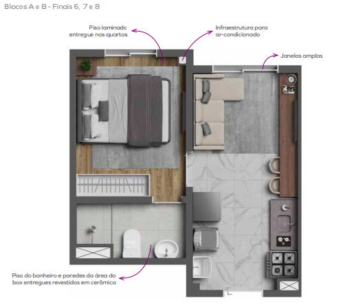 Apartamento à venda com 24m², 1 quarto sem vaga - 18