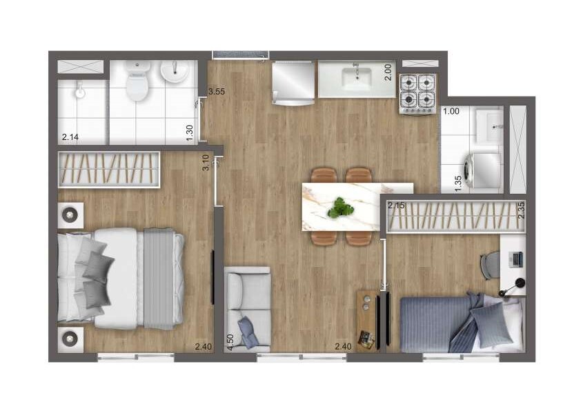 Apartamento à venda com 34m², 2 quartos sem vaga - 25