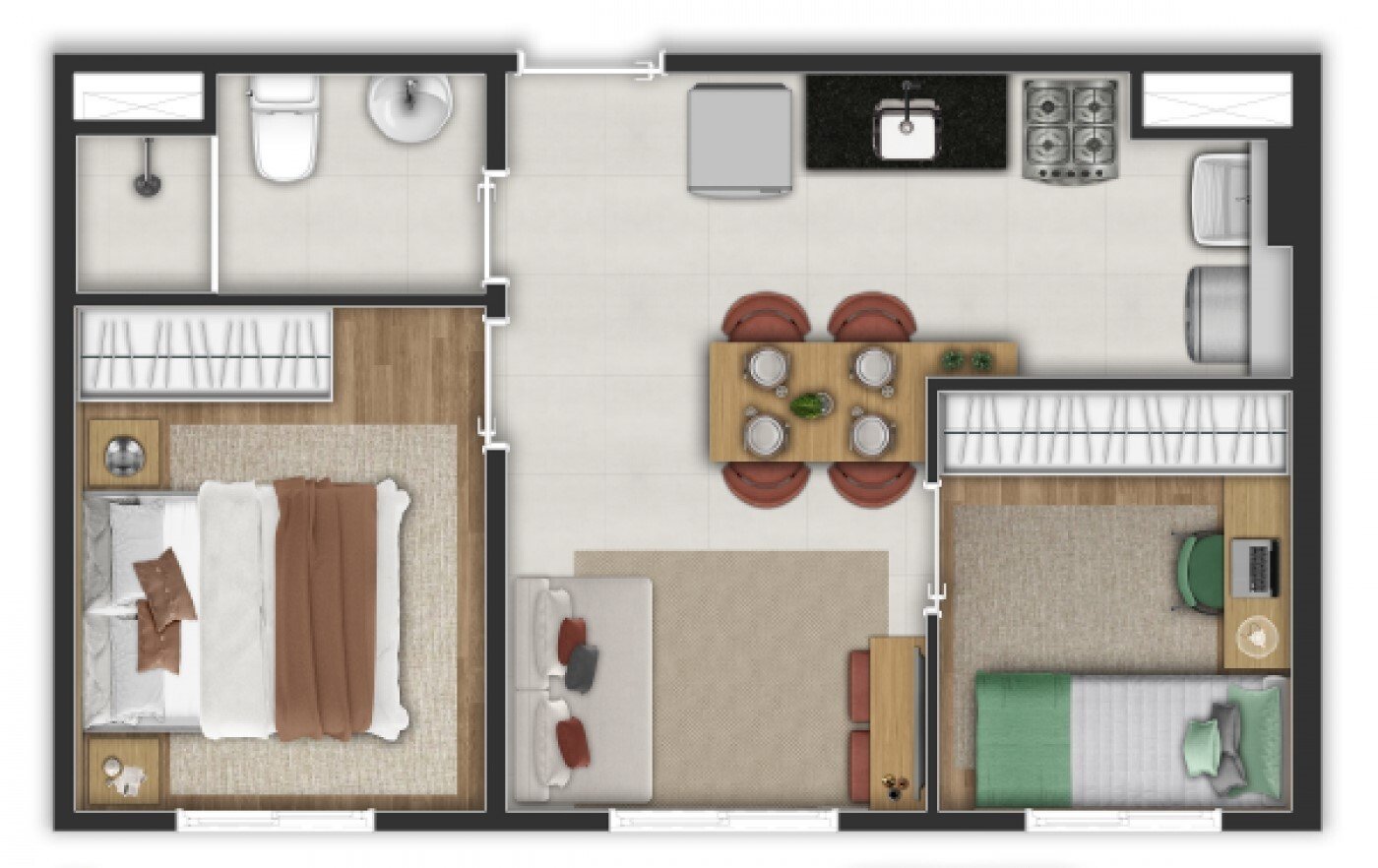 Apartamento à venda com 34m², 2 quartos sem vaga - 20
