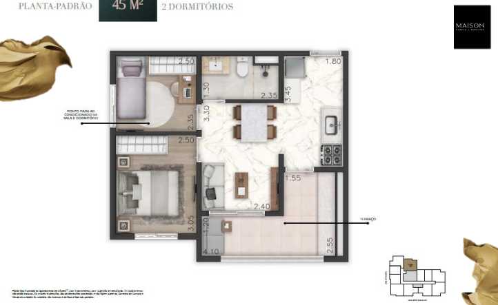 Apartamento à venda com 45m², 2 quartos sem vaga - 17