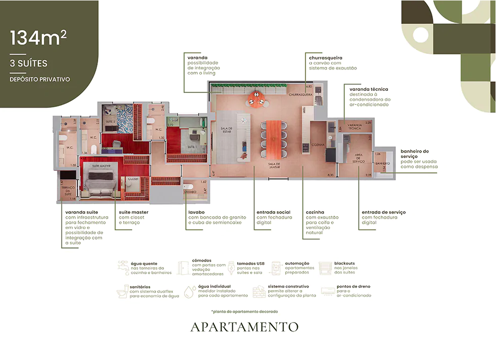 Apartamento à venda com 134m², 3 quartos com vaga - 24