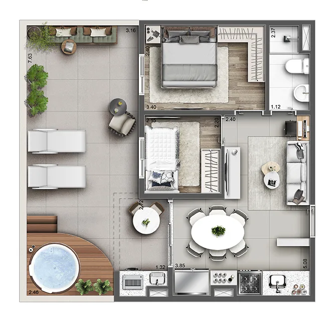 Apartamento à venda com 62m², 2 quartos com vaga - 21