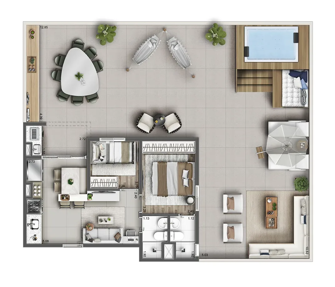 Apartamento à venda com 137m², 2 quartos com vaga - 21