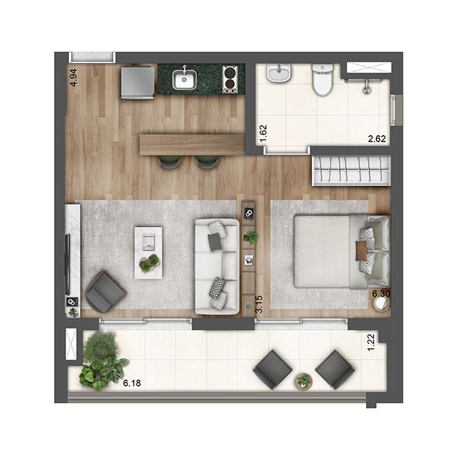 Apartamento à venda com 45m², 0 quartos sem vaga - 18