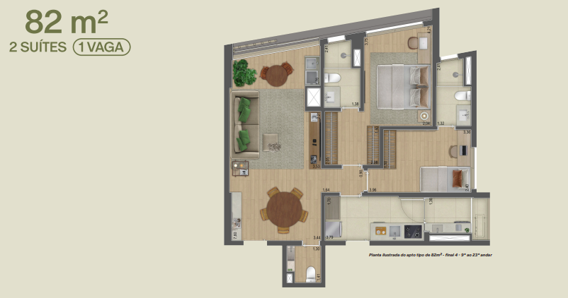 Apartamento à venda com 82m², 2 quartos com vaga - 17