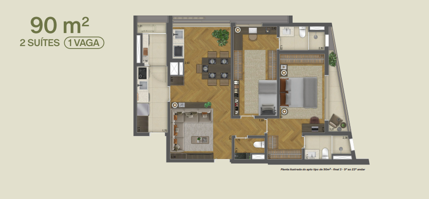Apartamento à venda com 90m², 2 quartos com vaga - 17