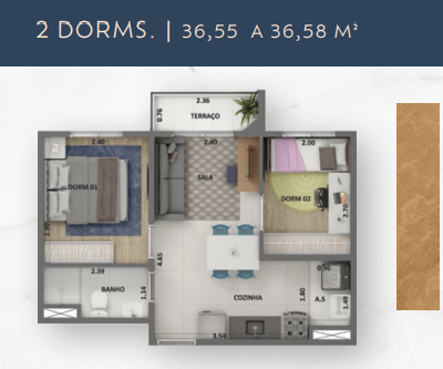 Apartamento à venda com 37m², 2 quartos sem vaga - 21