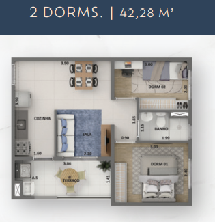 Apartamento à venda com 42m², 2 quartos sem vaga - 21