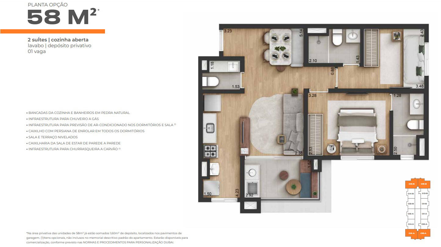 Apartamento à venda com 58m², 2 quartos com vaga - 31