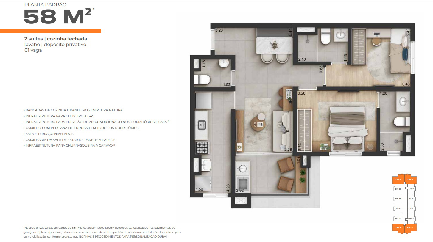 Apartamento à venda com 58m², 2 quartos com vaga - 30