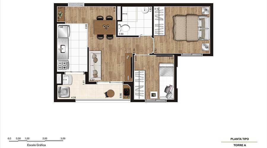 Apartamento à venda com 41m², 2 quartos com vaga - 18