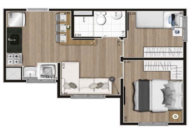 Apartamento à venda com 32m², 2 quartos sem vaga - 12